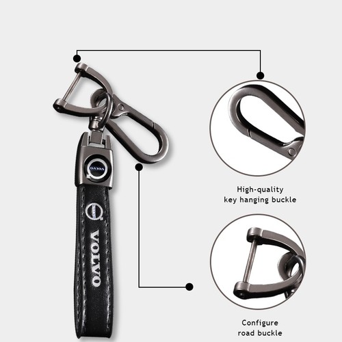 Volvo luxury leather keychain - leather,