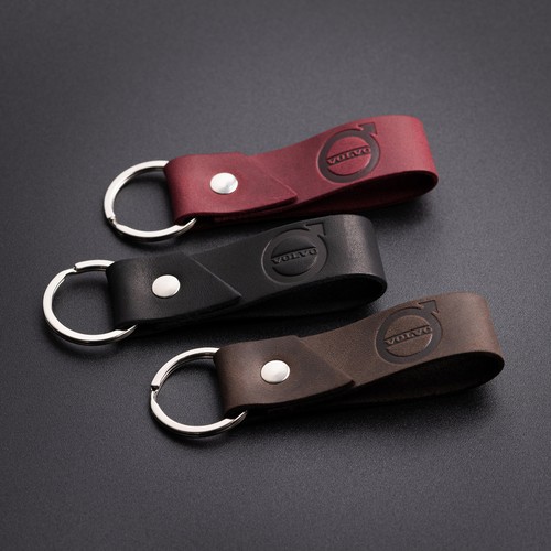 Volvo leather keyring - leather,
