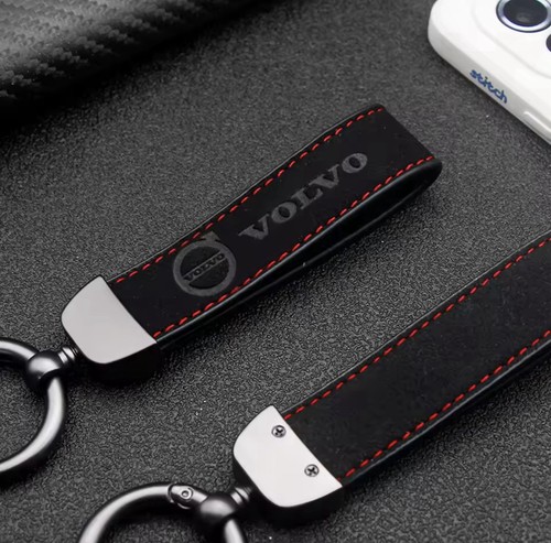 Volvo keyring black suede - volvo,
