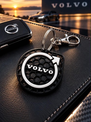 Volvo keyring black and white - keyring,
