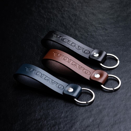 Volvo leather keyring italian - keyring,