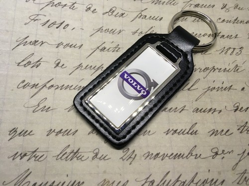 Volvo real leather keyring - leather,