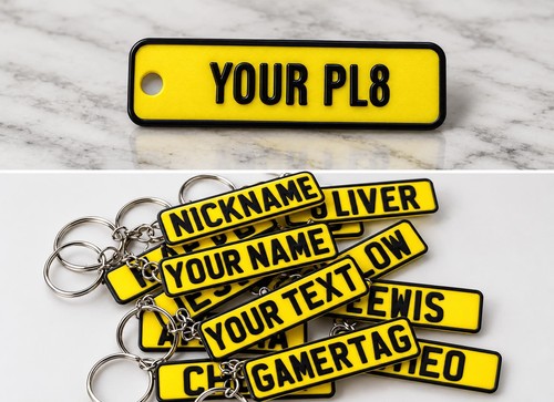 Custom keyring car number reg - custom,
