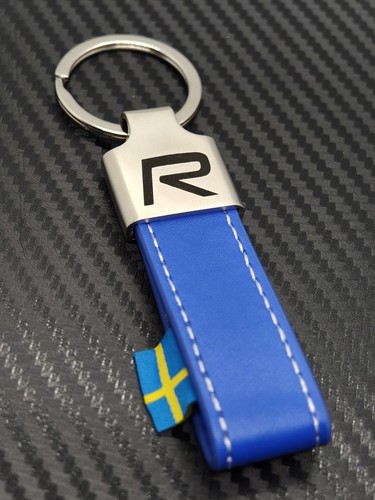 Volvo design leather keyring - volvo,