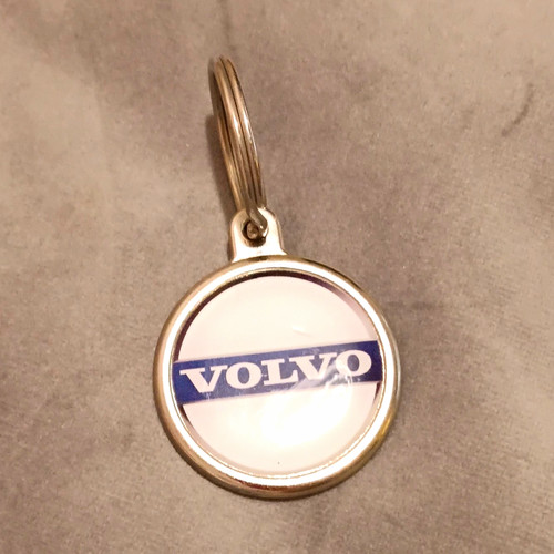 Volvo round metal keyring - round,