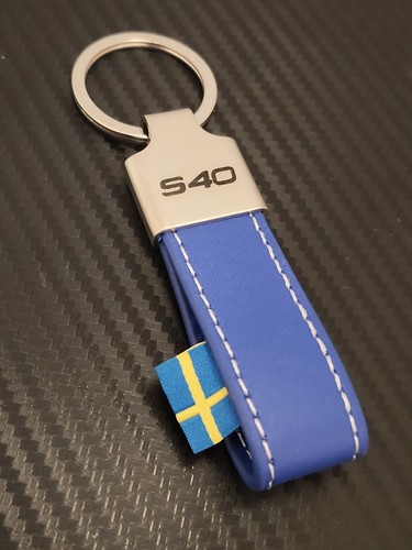 Volvo s40 blue leather - blue, keyring