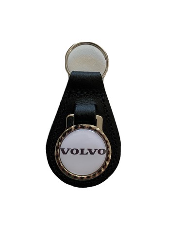 Black leather keyring fob - leather, keyring/